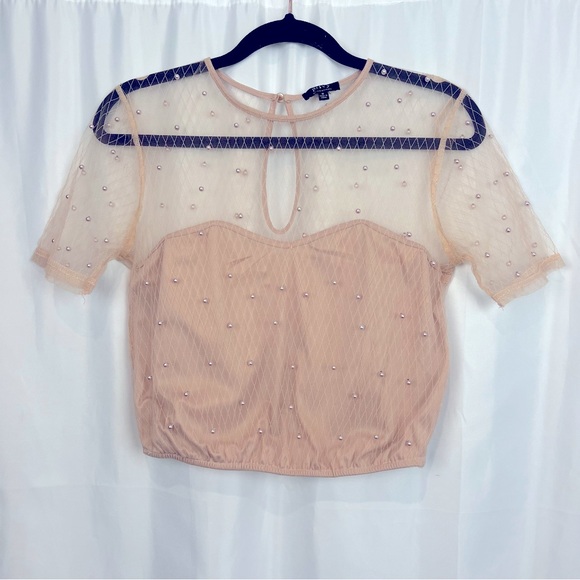 Privy Pearl Sheer Mesh Top - Picture 4 of 13